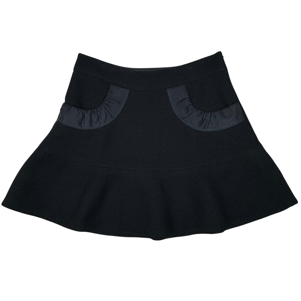 Body by Victoria Textured‎ Wool Blend Skirt Flared Pocket Detail Womens 8 Black